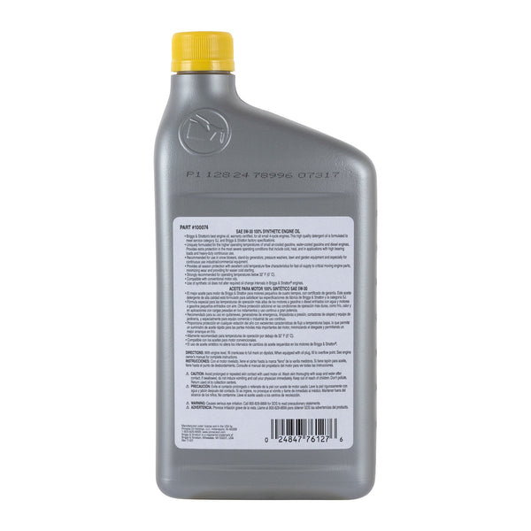 Briggs & Stratton 100074 5W30 Synthetic Engine Oil - 32oz Bottle