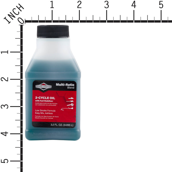 Briggs & Stratton 100107 2-Cycle Low Smoke Engine Oil, 50:1 Mix, 3.2 Oz Bottle