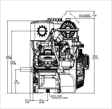 Briggs & Stratton 10V352-0029-F1 Vanguard 5 HP 169cc Horizontal Shaft Engine