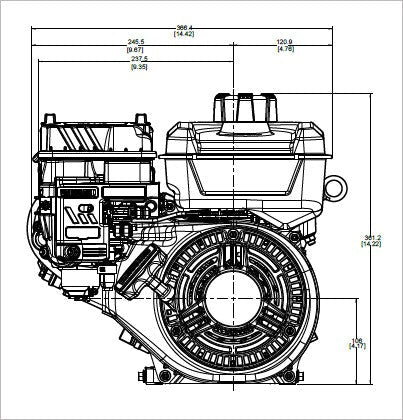 Briggs & Stratton 10V352-0029-F1 Vanguard 5 HP 169cc Horizontal Shaft Engine
