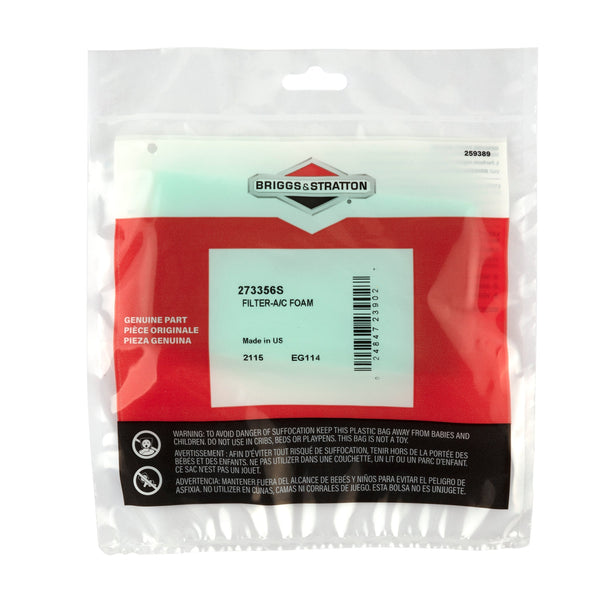 Briggs & Stratton 273356S Foam Air Cleaner Filter