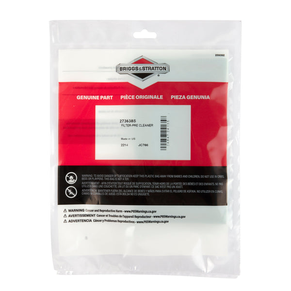 Briggs & Stratton 273638S Pre-Cleaner Filter