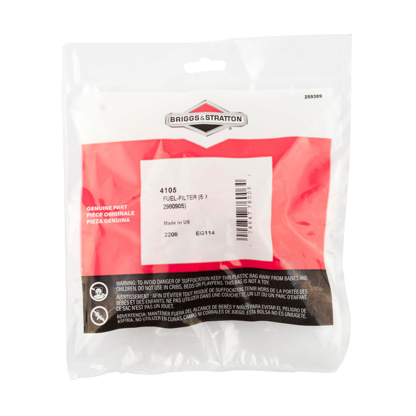 Briggs & Stratton 4105 FUEL-FILTER (5 X 298090S)