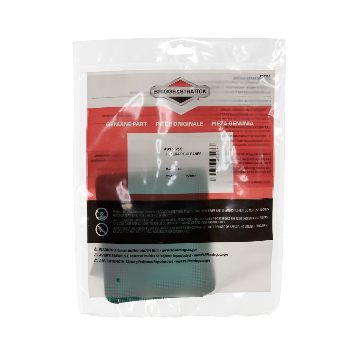 Briggs & Stratton 4146 FILTER (5 X 491435S)