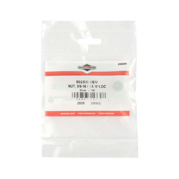 Briggs & Stratton 5025394SM NUT, 3/8-16 HEX NYLOC