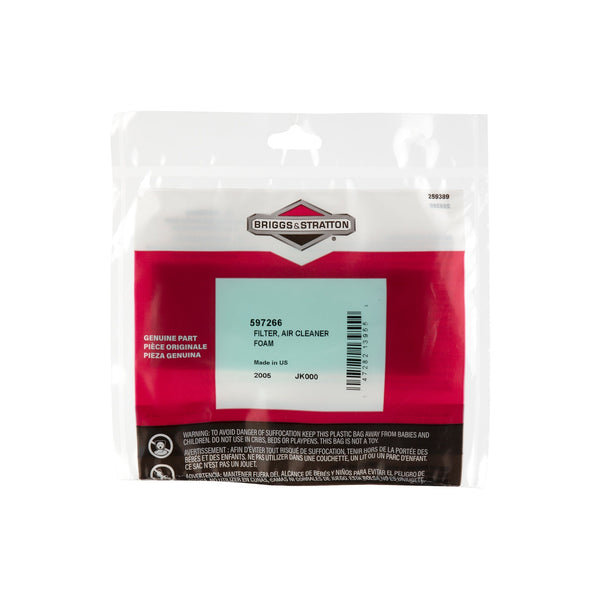Briggs & Stratton 597266 Foam Air Cleaner Filter