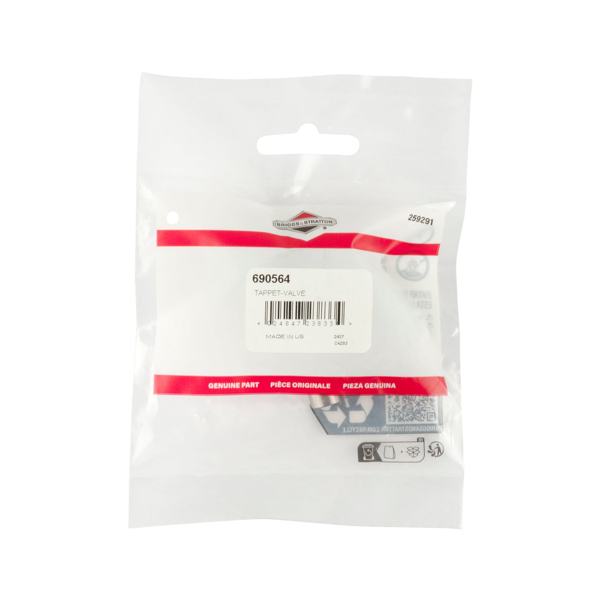Briggs & Stratton 690564 Valve Tappet