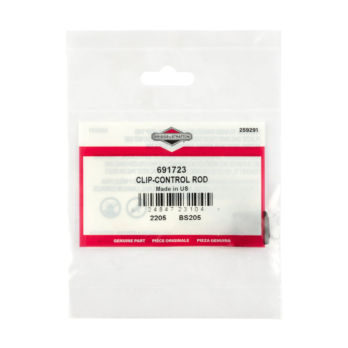 Briggs & Stratton 691723 CLIP-CONTROL ROD