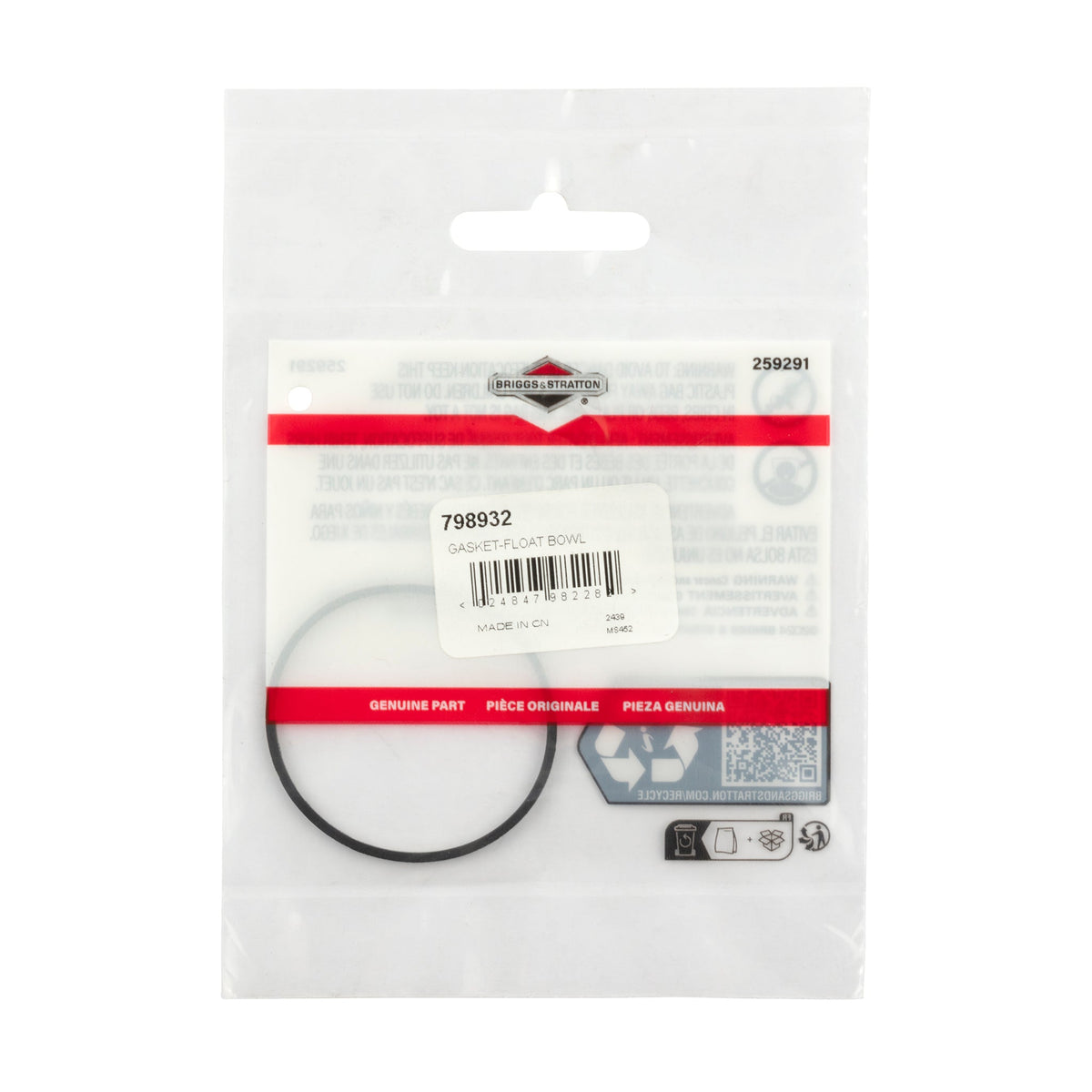 Briggs & Stratton 798932 Float Bowl Gasket