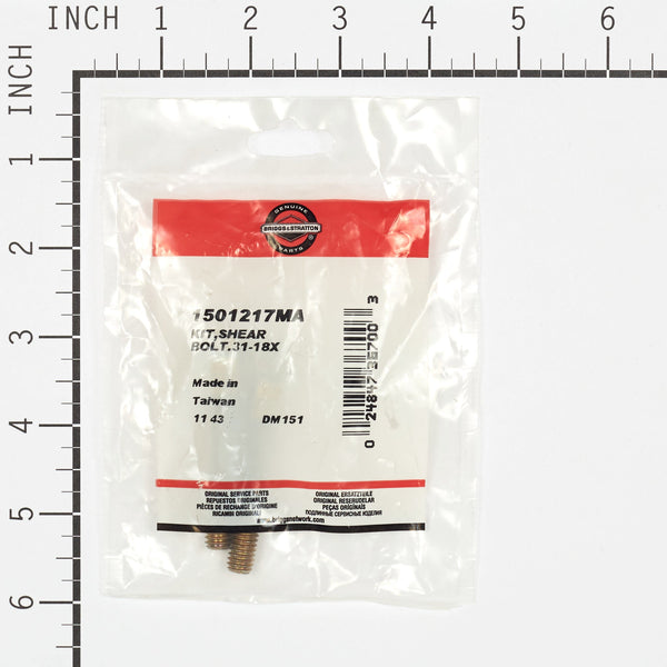 Briggs & Stratton 1501217MA Kit, Shear Bolt (5/16-18)
