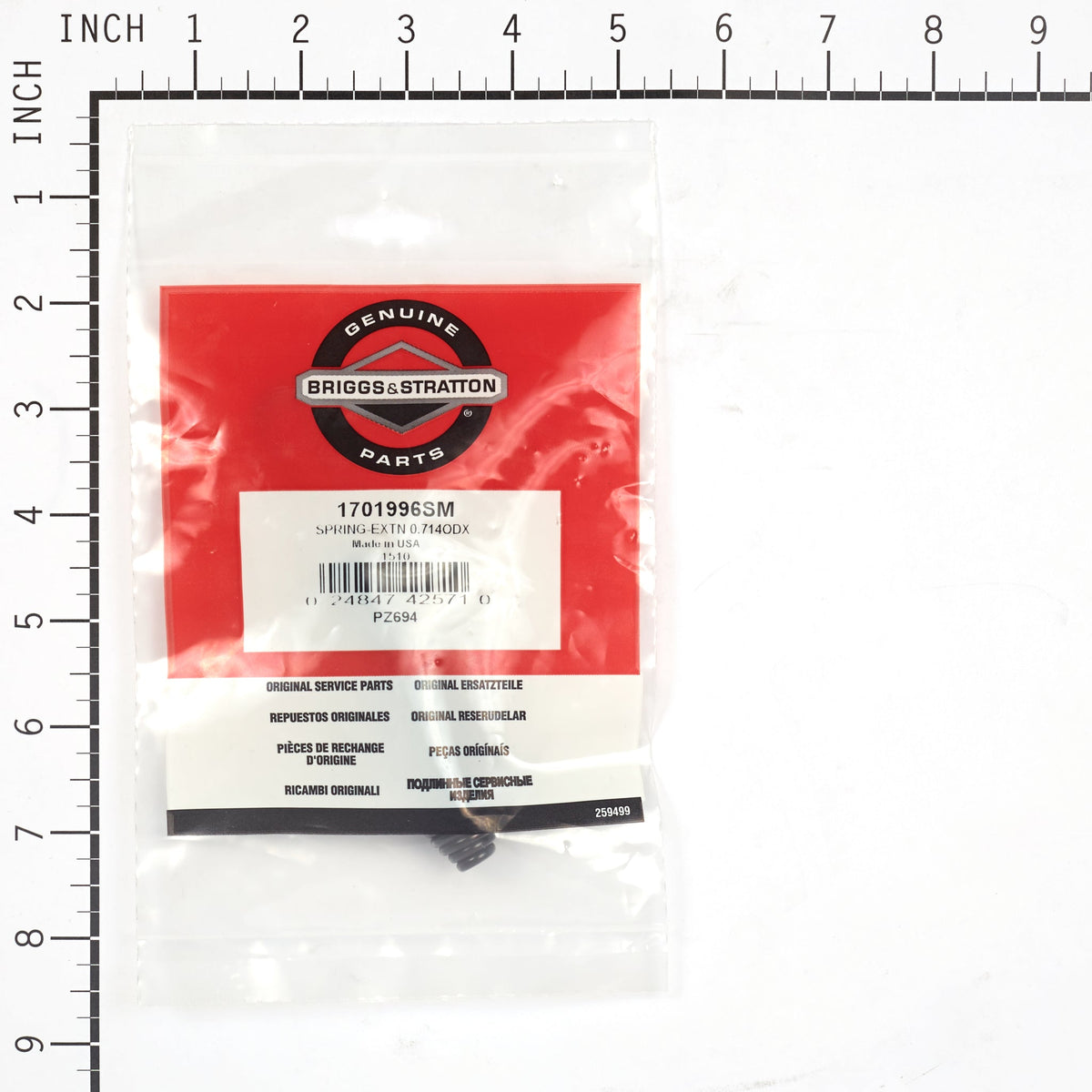 Briggs & Stratton 1701996SM Extension Spring, 0.714 OD