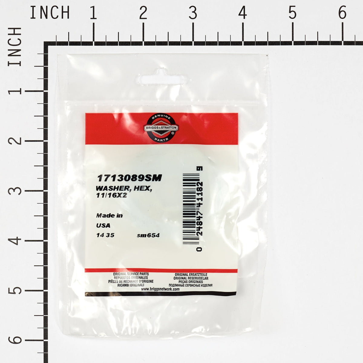 Briggs & Stratton 1713089SM Hex Washer, 11/16 X 2.0