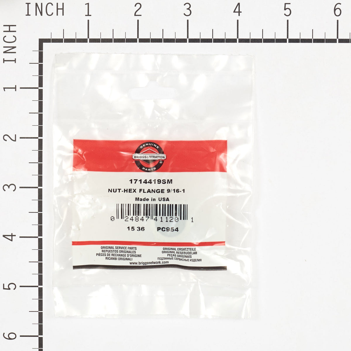 Briggs & Stratton 1714419SM Nut, Hex Flange - 9/16-18