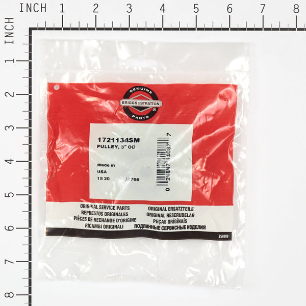 Briggs & Stratton 1721134SM Pulley, 3" OD