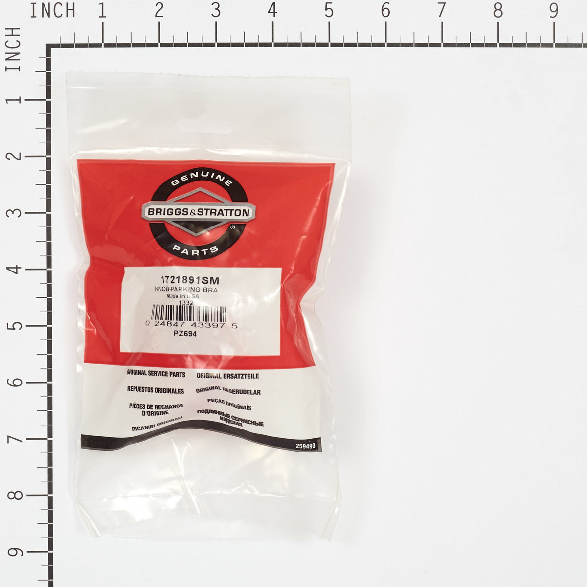 Briggs & Stratton 1721891SM Parking Brake Knob