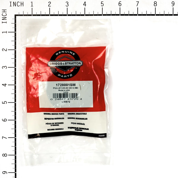 Briggs & Stratton 1728001SM Pulley, 3.00 OD