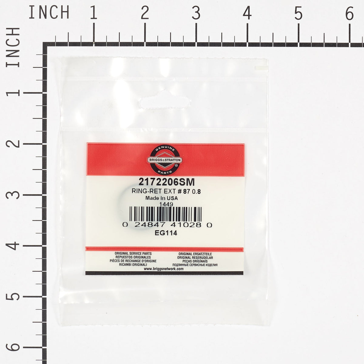 Briggs & Stratton 2172206SM Retainer Ring