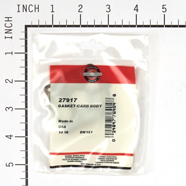 Briggs & Stratton 27917 Carburetor Body Gasket
