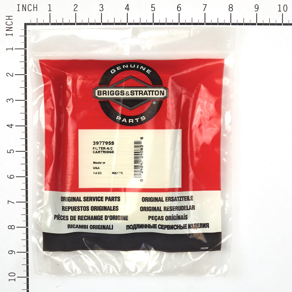 Briggs & Stratton 397795S Air Cleaner Cartridge Filter