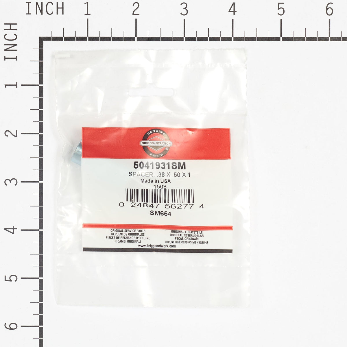 Briggs & Stratton 5041931SM Spacer, .38 X .50 X 1.00