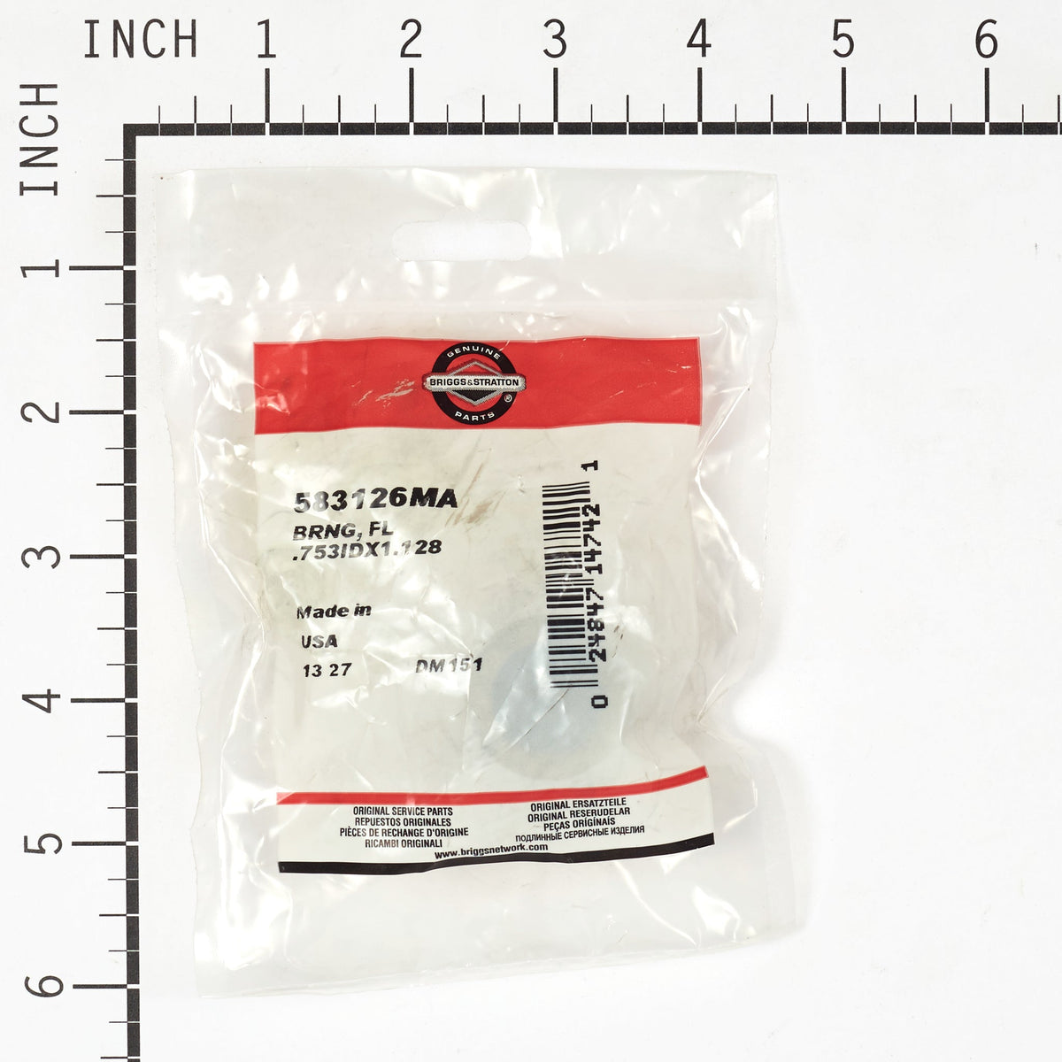 Briggs & Stratton 583126MA Flange Bearing, .753 ID X 1.128