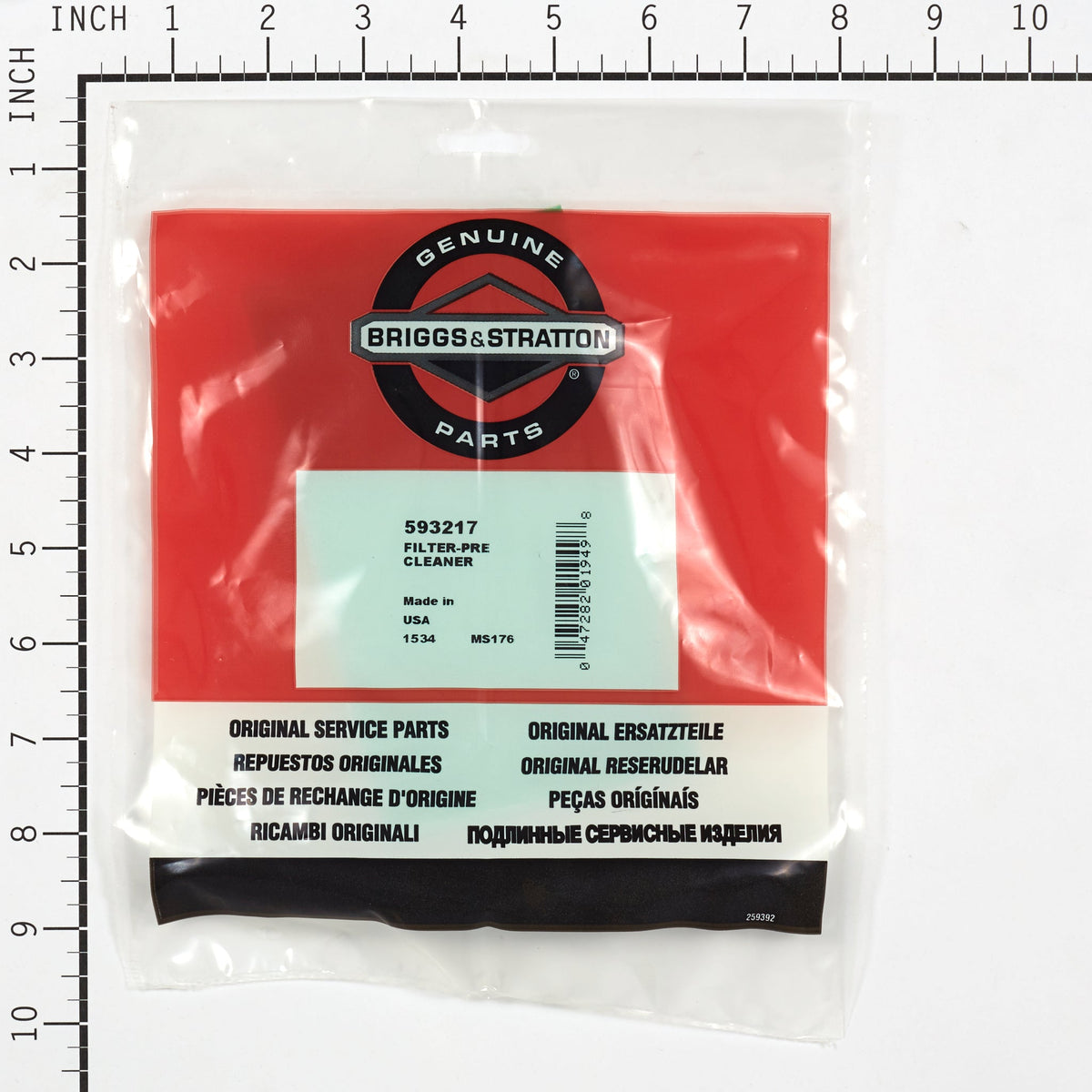 Briggs & Stratton 593217 Pre-Cleaner Filter
