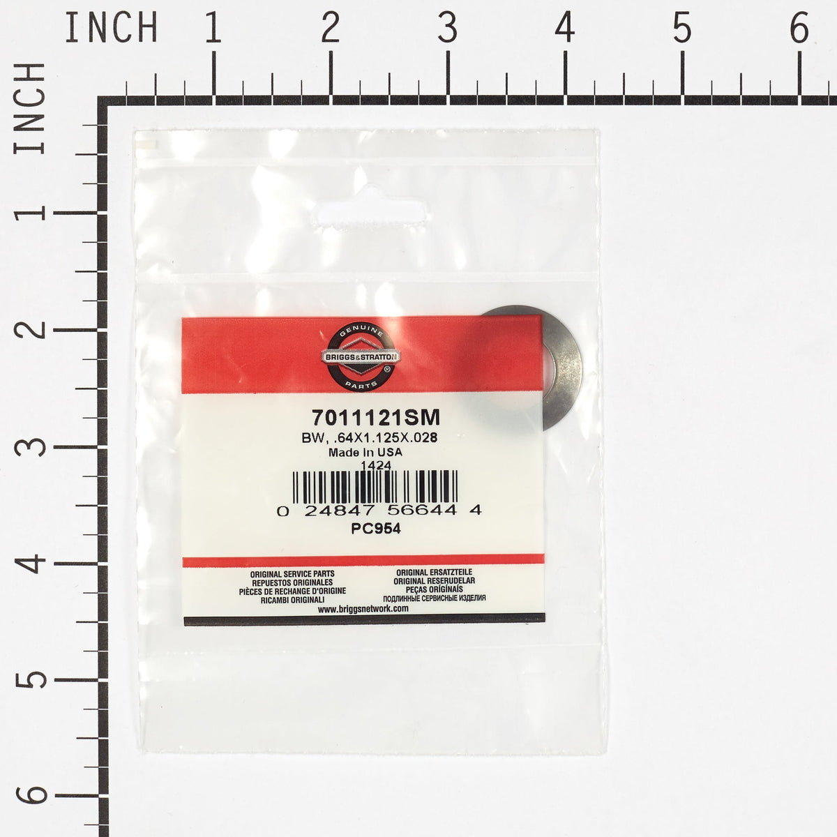 Briggs & Stratton 7011121SM .64 x 1.125 x .028 Belleville Washer
