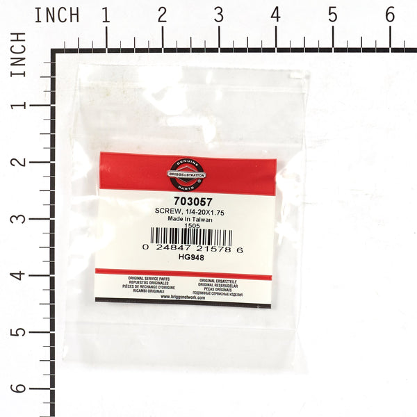 Briggs & Stratton 703057 Screw - 1/4-20 x 1-3/4
