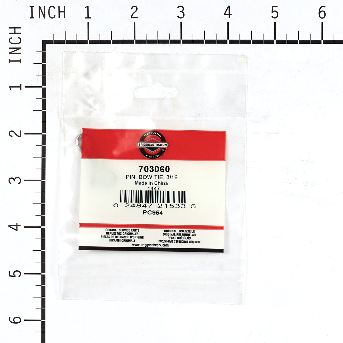 Briggs & Stratton 703060 PIN, BOW TIE, 3/16