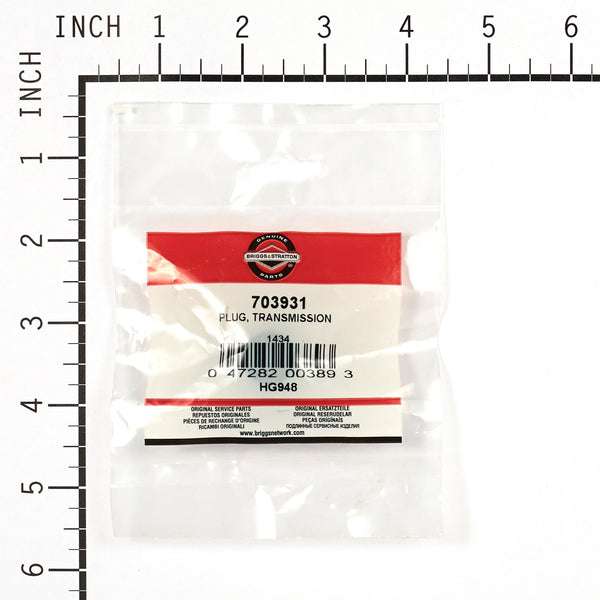 Briggs & Stratton 703931 PLUG, TRANSMISSION