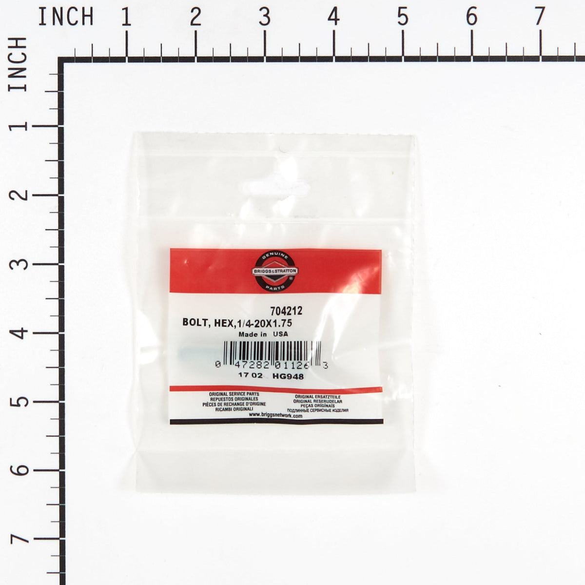 Briggs & Stratton 704212 Hex Bolt, 1/4-20 X 1.75