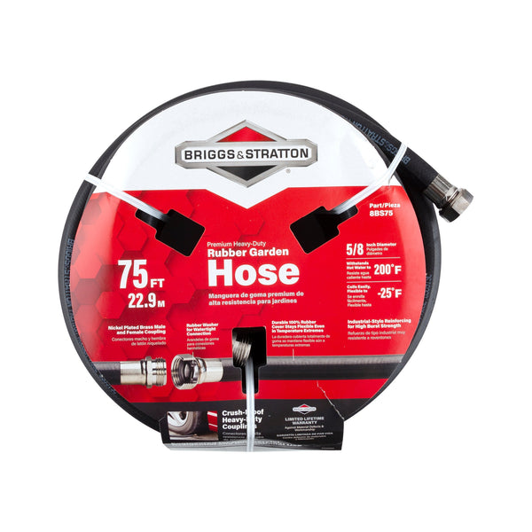 Briggs & Stratton 8BS75 Heavy-Duty Rubber Garden Hose (75ft)