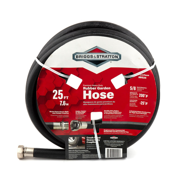 Briggs & Stratton 8BS25 Heavy-Duty Rubber Garden Hose (25ft)