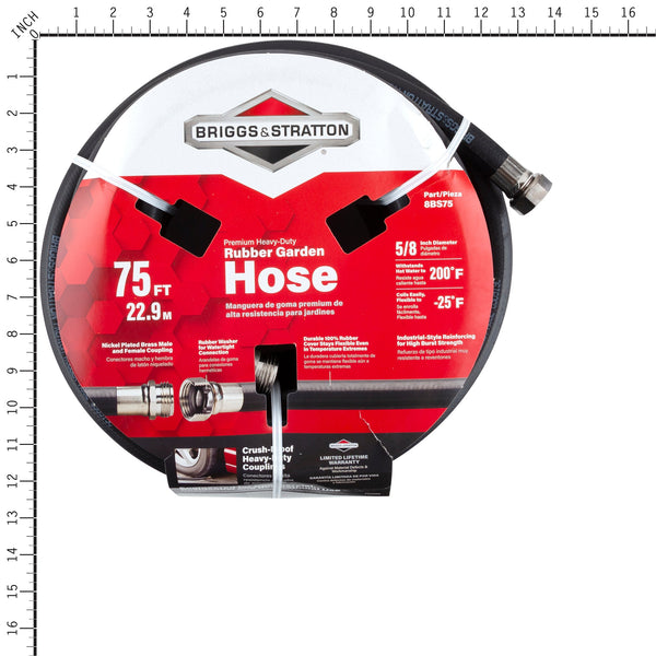 Briggs & Stratton 8BS75 Heavy-Duty Rubber Garden Hose (75ft)