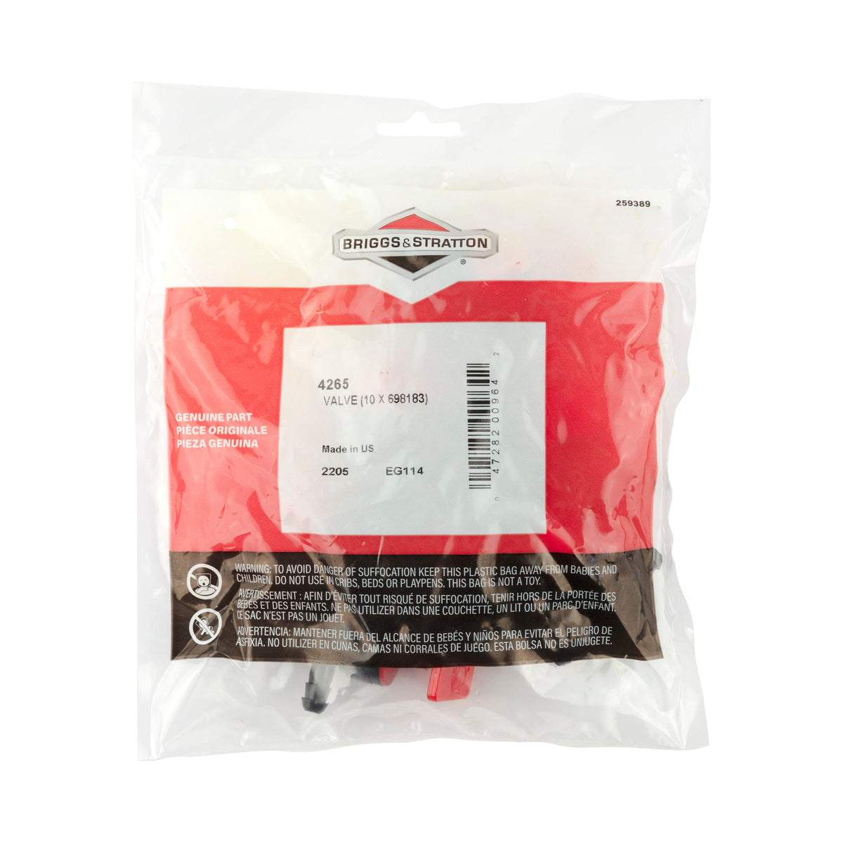 Briggs & Stratton 4265 Valve - (10 x 698183)
